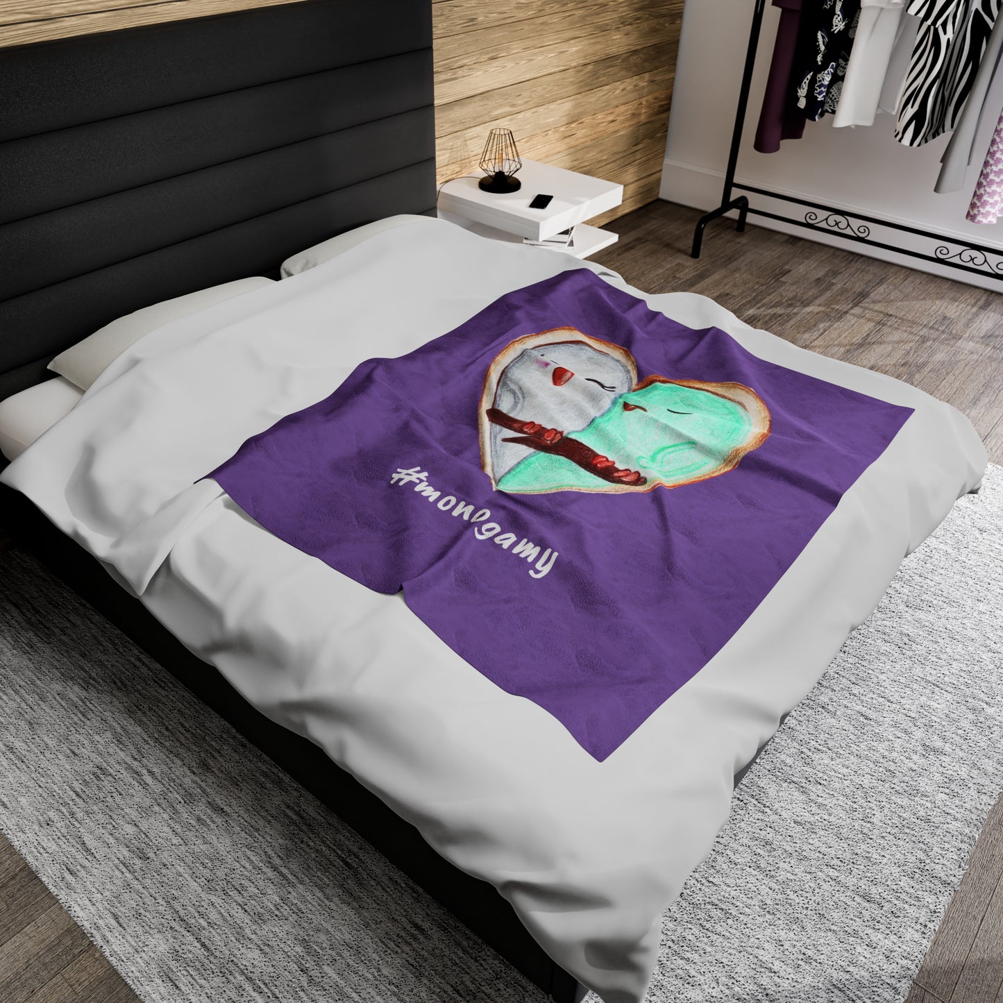 # Monogamy Velveteen Plush Blanket