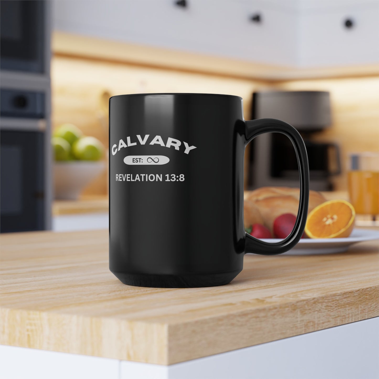 Est: Calvary Eternity Past  Black Mug (11oz, 15oz)