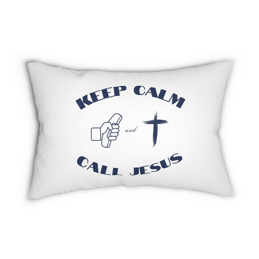 Keep Calm & Call Jesus Lumbar Pillow